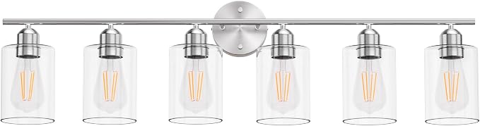 Espird Bathroom Vanity Light Fixtures Brushed Nickel, 6 Lights Bathroom Over - Image 2