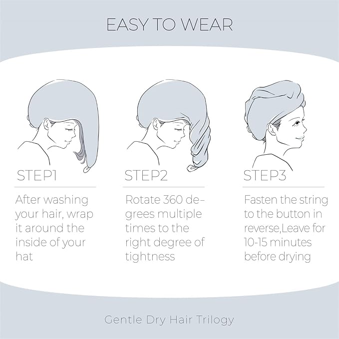 MaopaoBeauty Hair Towel Terry Cloth Absorbent Dry Anti Frizz Twist Plopping - Image 4