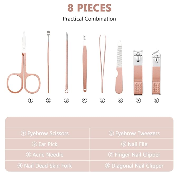Hanaive 6 Set Manicure Set 48 Pcs Nail Clippers Pedicure Kit Gift - Image 4