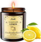 Lemon Scented Candles, 7oz Soy Wax Candle, Long Lasting Aromatherapy Jar Candle by SVECKE