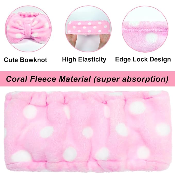 Shintop Women Fashion Lovely Soft Carol Fleece Bowknot Bow Makeup Cosmetic - Image 6