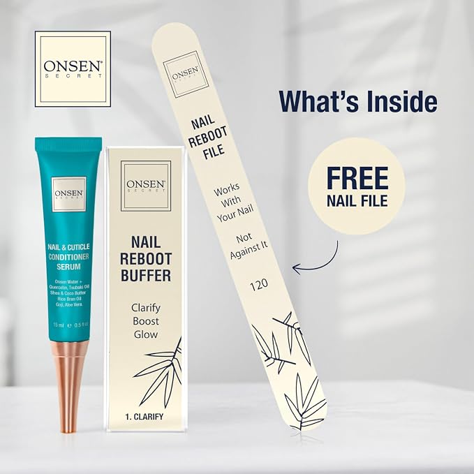 Onsen Japanese Nail File Buffer Sparkle-KIT 1.0, A Free 120/180 Grit Nail File - Image 3