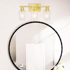 3-Lights Gold Bathroom Light Fixture, Brushed Brass Vanity Light - Image 6