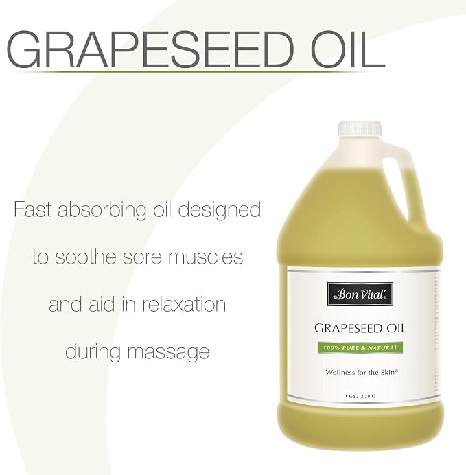 Bon Vital' Grapeseed Oil, 100% Pure Skin Toner and Massage Oil, - Image 3