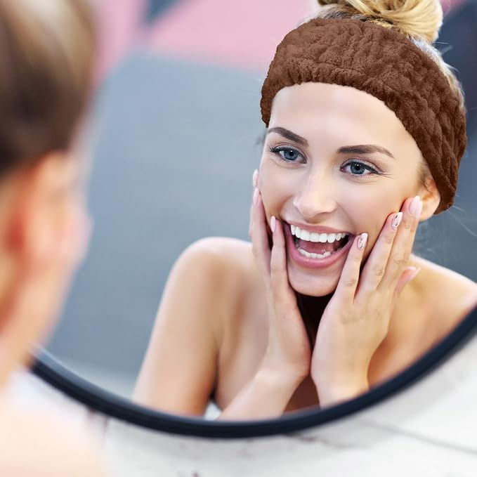 Chuangdi 3 Pieces Spa Headband for Women Facial Makeup Headband Soft Terry - Image 4