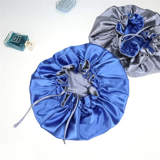 Adjustable Silk Satin Bonnet Hair Care Caps - Image 6