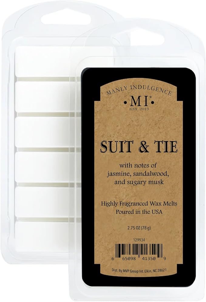 Manly Indulgence Suit & Tie Scented Wax Melts, Wax Melt Warmer Cubes, Long - Image 3