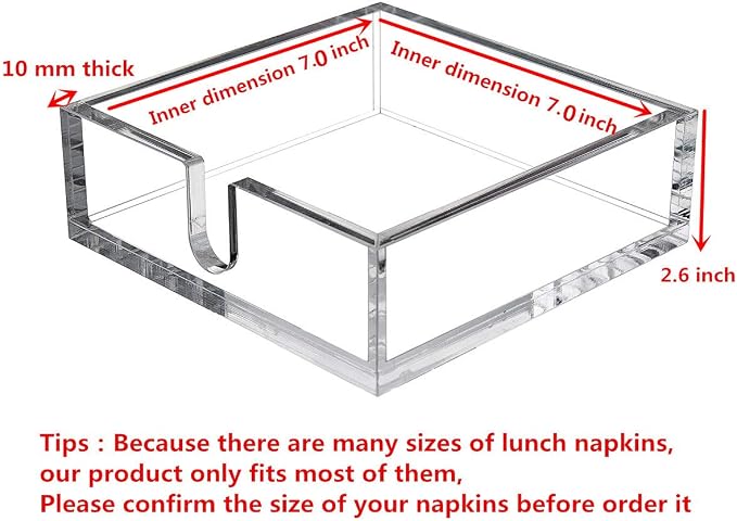CY craft Acrylic Lunch Napkin Holder, Table Top Decorative Napkin Tray - Image 2