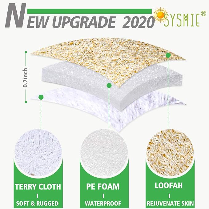 3 Packs Exfoliating Loofah Sponge Pads, Large 5”x 7”-100% Natural Luffa and - Image 5