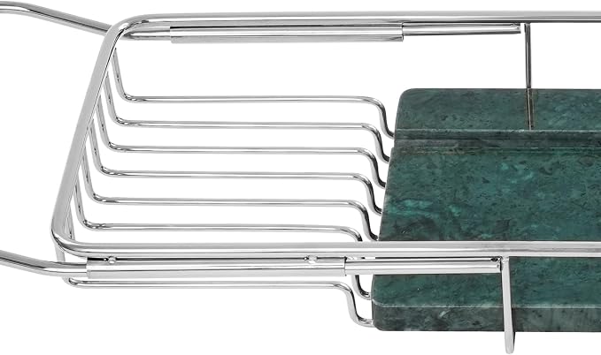 Stainless Steel Bathtub Tray, Expandable Marble Bath Tray - Image 7