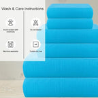 CASA COPENHAGEN Waffle 6Pcs 100% Egyptian Cotton Large Designer Towels Gift - Image 3