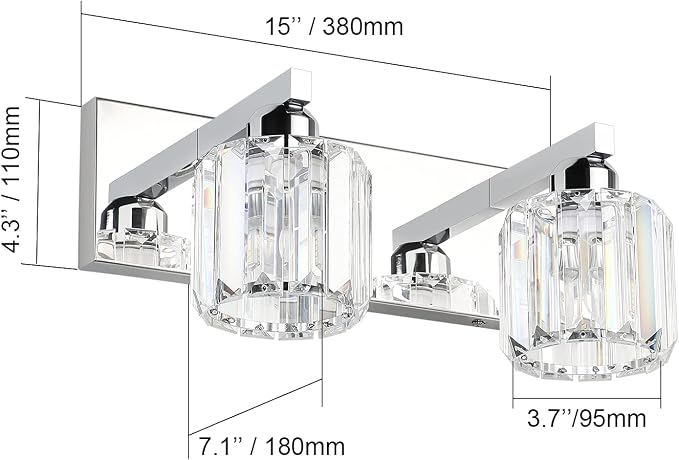 Aipsun Bathroom Vanity Lighting Fixtures Crystal Vanity Lights - Image 5