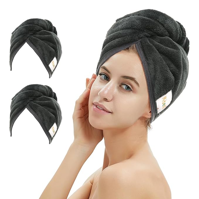 M-bestl 2 Pack Microfiber Hair Towel Wrap, Hair Drying Towel by awesomeOralcareproduct