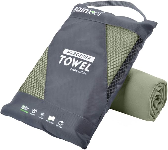 Rainleaf Microfiber Towel Perfect Travel & Gym & Camping Towel. Quick Dry by Rainleaf