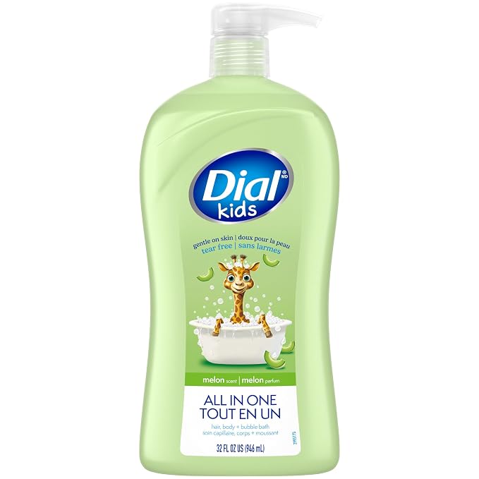 Dial Kids All-in-1 Body Wash + Hair + Bubble Bath, Melon Scent, 32 Fl Oz by DialSoap