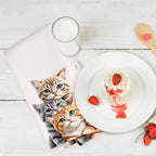 2PCS Cute Cat Kitchen Towels, Cat Themed Gifts Reusable Absorbent Waffle Weave - Image 6