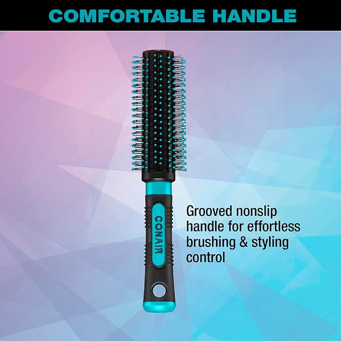 Conair Grip & Style Round Brush, Nylon Bristle Hair Brush - Image 3
