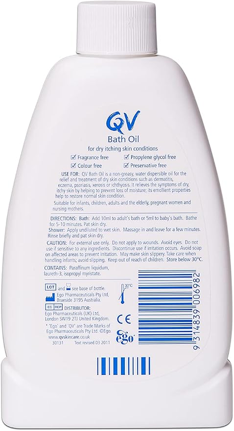 QV Bath Oil 250ml - Image 3