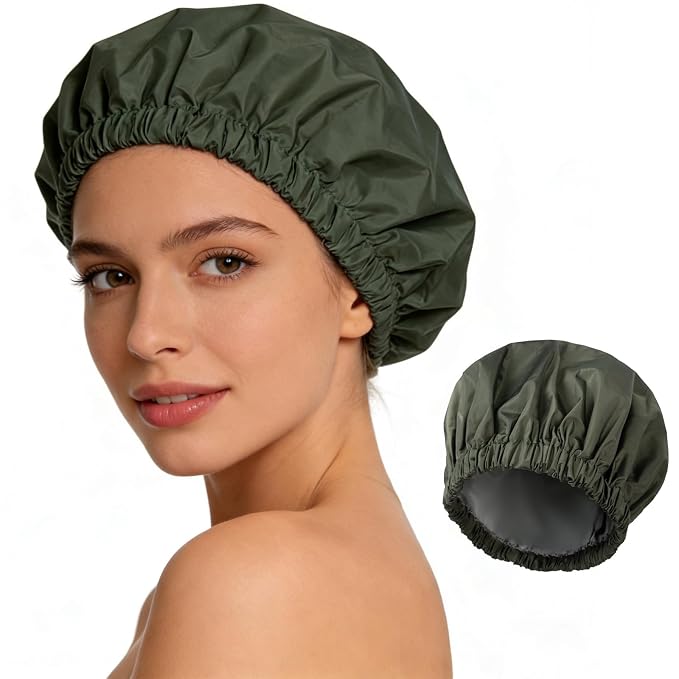 Shower Cap for Women Reusable Waterproof, Large Bath Cap by Unknown