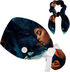 Scrub Cap with Hair Scrunchy, Ponytail Holder Surgical Cap by FVQL