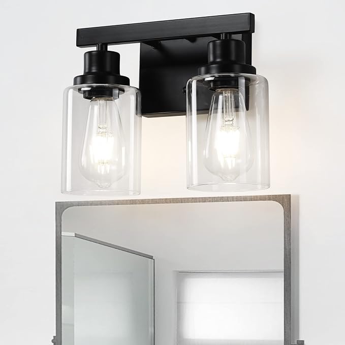 Bathroom Vanity Light, 2-Light Modern Matte Wall Sconce Lighting by DIKAIDALights