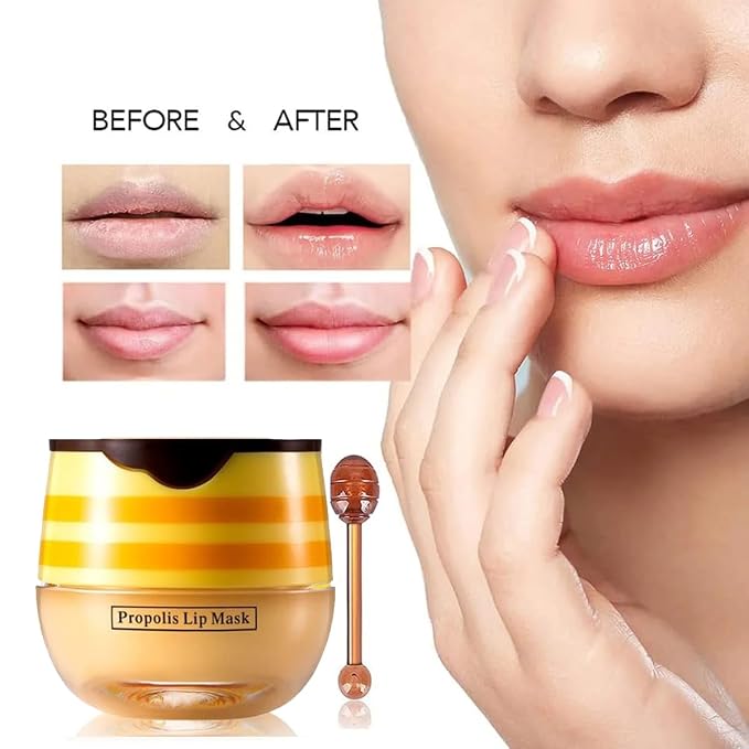 6 PCS Bee Lip Balm Honey Pot, Lip Mask Propolis Moisturizing, Prevention Dry - Image 3