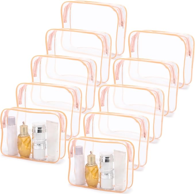 Tbestmax 10 Pack Clear Cosmetic Bags Makeup Bags Portable Waterproof TSA - Image 8