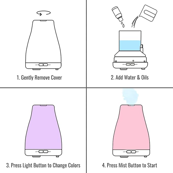 HealthSmart Essential Oil Diffuser, Cool Mist Humidifier and Aromatherapy - Image 4