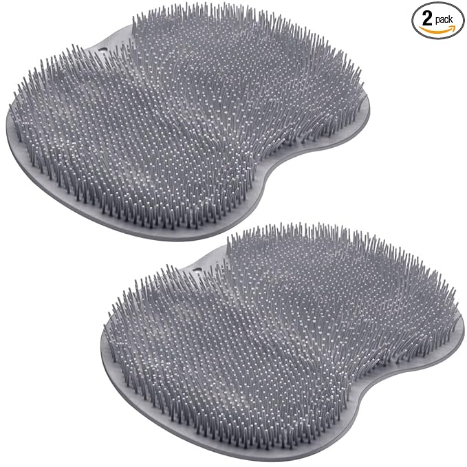 2PACK Shower Foot Scrubber Mat Back Washer Back Exfoliating Bath Wash Pad Wall by SZZYXD