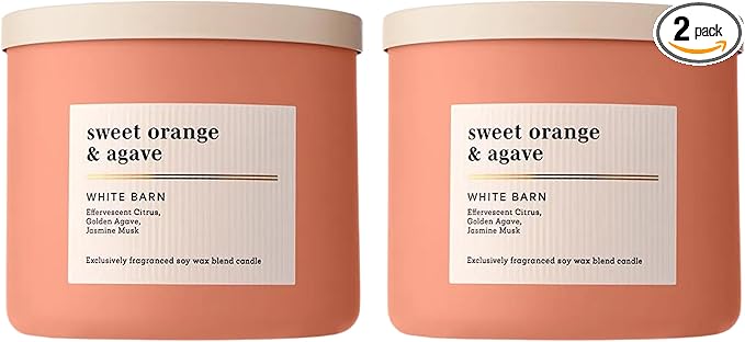 Bath & Body Works 3-Wick Candle, Sweet Orange & Agave Citrus Candle, Strong by BathBodyWorks