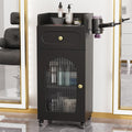 Salon Cart with Wheels & Adjustable Shelf, Esthetician, Storage Cabinet w/Glass by OmySalon
