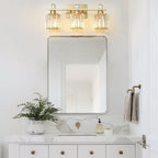 3-Light Gold Bathroom Light Fixtures, Modern Bathroom Vanity Lights Fixture - Image 7