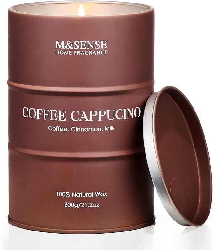 M&SENSE Coffee Cappucina Large Scented Candles Christmas Decor, Hoilday Soy Wax by MSENSE
