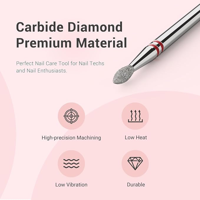 MelodySusie 2.1mm Nib Shape Cuticle Clean Nail Drill Bit 3/32'', Professional - Image 6