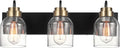 Globe Electric 63000200 22" 3-Light Vanity Light, Matte Black, Matte Brass by GlobeElectric