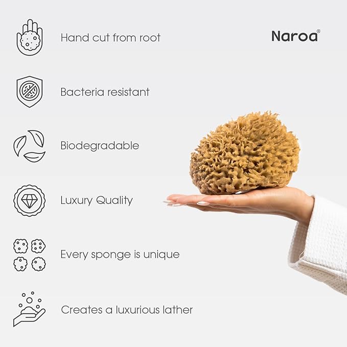Naroa Soft Natural Sponge X Large | Gentle Sea Loofah - Image 4