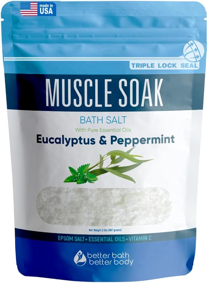 Muscle Soak Bath Salt 32 Ounces Epsom Salt by BetterBathBetterBody