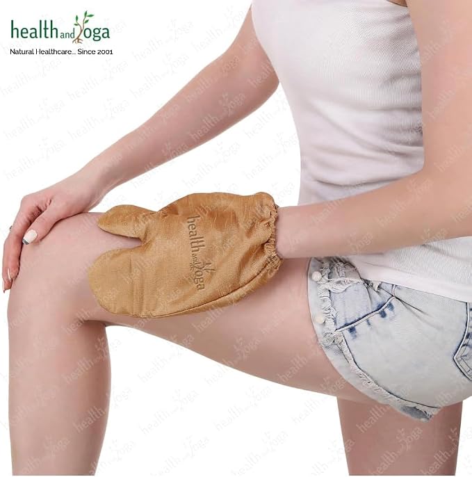 HealthAndYoga™ Silk Garshana Ayurvedic Massage Gloves - Image 2