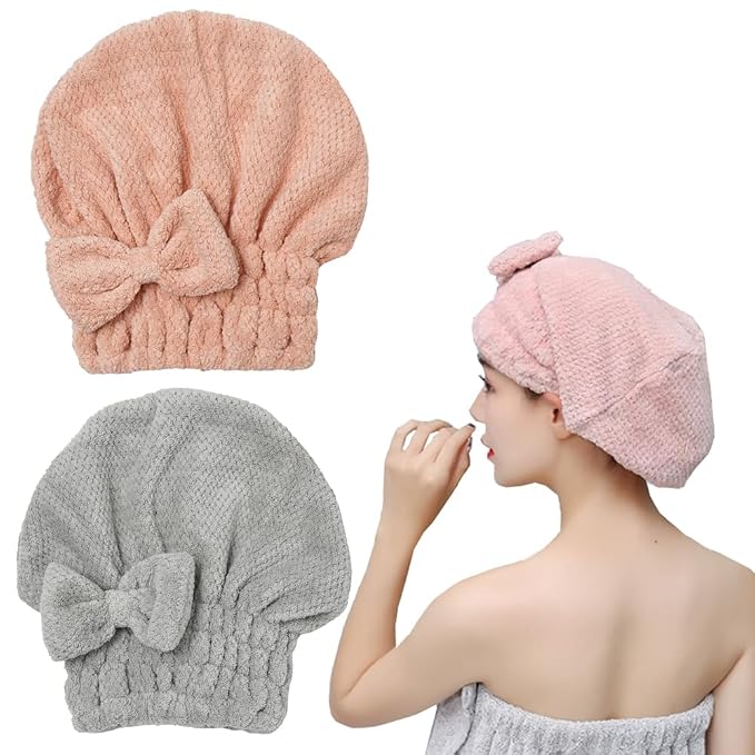 M-bestl Microfiber Hair Towel, Hair Towel Cap, Absorbent Hair Turban Towel by awesomeOralcareproduct