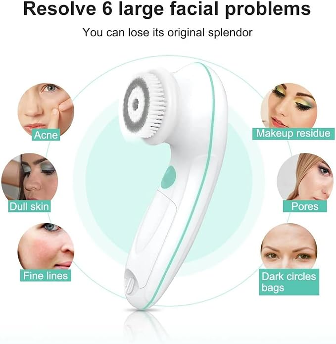 TOUCHBeauty 360° Rotating, 3 in 1 Interchangeable Facial Cleansing Brush Set - Image 2