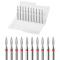 10pcs Diamond Flame Cuticle Drill Bits Set, Professional Cuticle Nail Drill Bits by ERUIKA