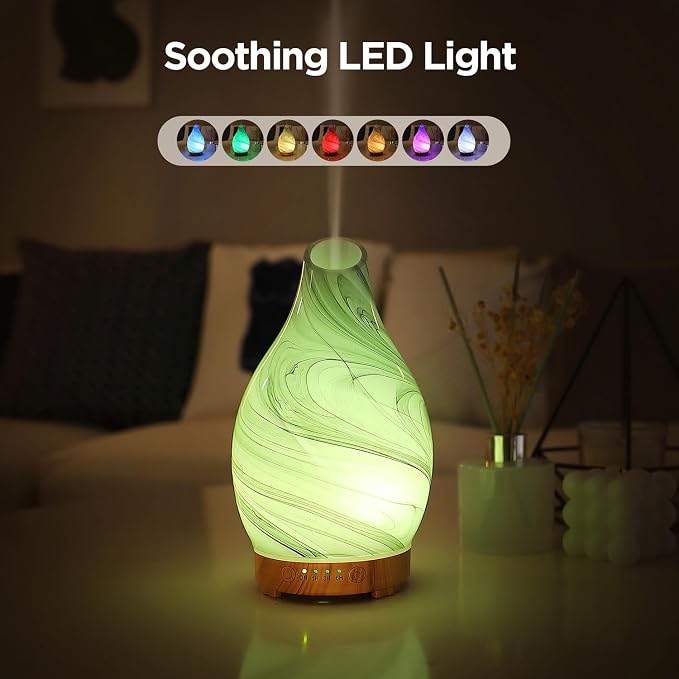 Essential Oil Diffuser, Art Glass Ultrasonic Aromatherapy Diffuser - Image 2