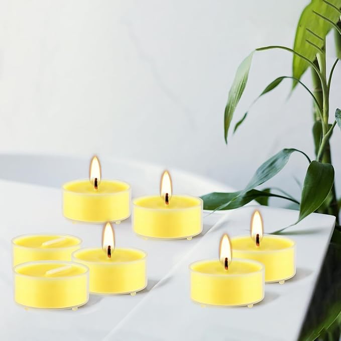Fclayvts 3.5-Hour 50Pack Citronella Tealight Candles, Outdoor and Indoor Summer - Image 4