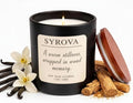 Vanilla & Cedarwood Candle, Luxury Scented Soy Candle 7oz, Cozy Sweet Fragrance by SYROVA
