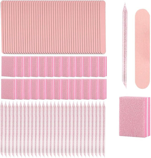 100 Set Press On Nail Tool Kit, Including 100pcs Mini Nail Buffer, Disposable by Unknown