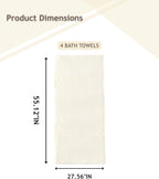sakano 4-Piece Bath Towel Set, Quick-Dry Absorbent Lint Free & Launder Soft - Image 2