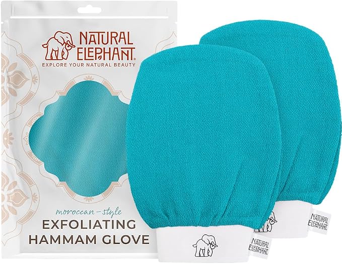 Natural Elephant Exfoliating Hammam Glove | Authentic Moroccan Kessa Body Scrub by NaturalElephant