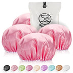 Shower Cap for Women Reusable Extra Large Shower Cap for Men Satin Double Layer by WhaleLife