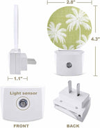 Night Lights Auto Sensor Tropical Palm Trees Night Light Lemon Yellow Linen - Image 2
