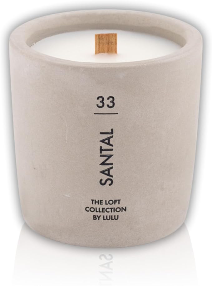 Lulu Candles | Santal Scented Candle | The Loft Collection | Concrete Cement - Image 2